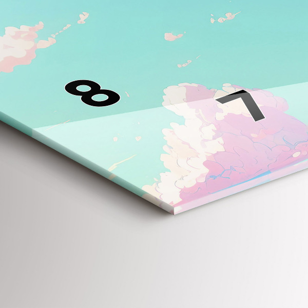 Horizontální skleněné hodiny na stěnu Pastelová barva oblohy