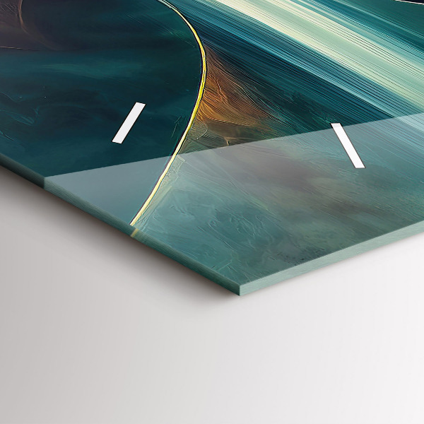 Horizontální skleněné hodiny na stěnu Pozadí tekoucího vodopádu