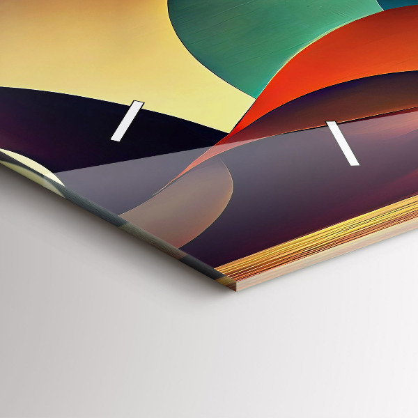 Horizontální skleněné hodiny na stěnu Abstraktní linie na pozadí