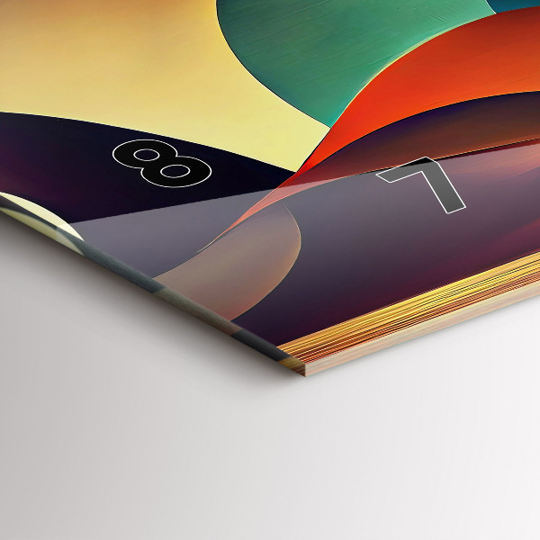 Horizontální skleněné hodiny na stěnu Abstraktní linie na pozadí