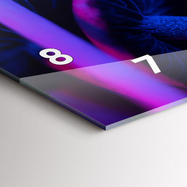 Horizontální skleněné hodiny na stěnu Kouzelné houby v barvách