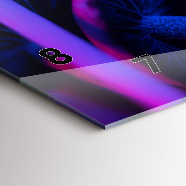 Horizontální skleněné hodiny na stěnu Kouzelné houby v barvách