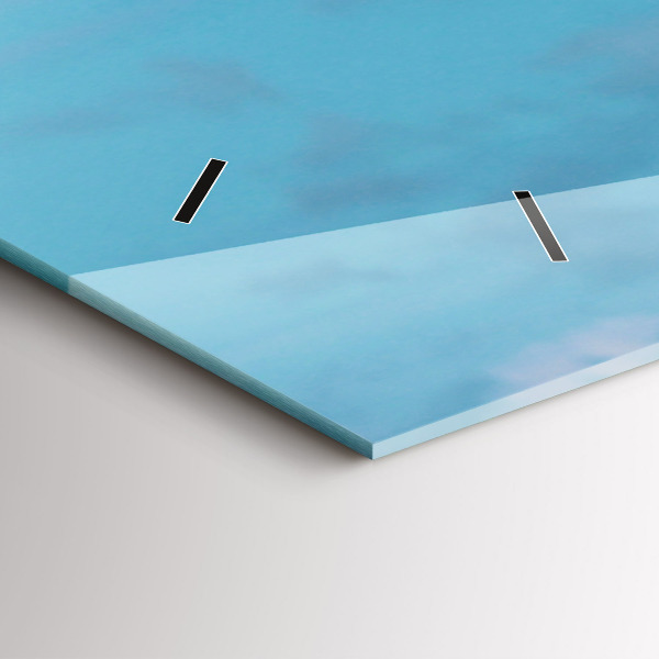 Horizontální skleněné hodiny na stěnu Vysoká žirafa na pozadí oblohy