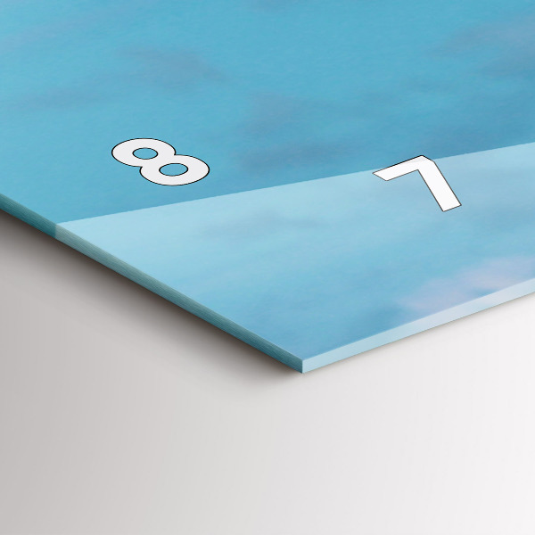 Horizontální skleněné hodiny na stěnu Vysoká žirafa na pozadí oblohy