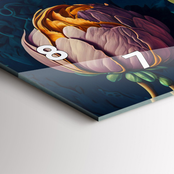 Horizontální skleněné hodiny na stěnu Vintage kytice květin