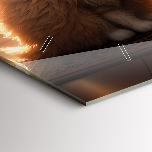 Horizontální skleněné hodiny na stěnu Čtyři kočky na slunci