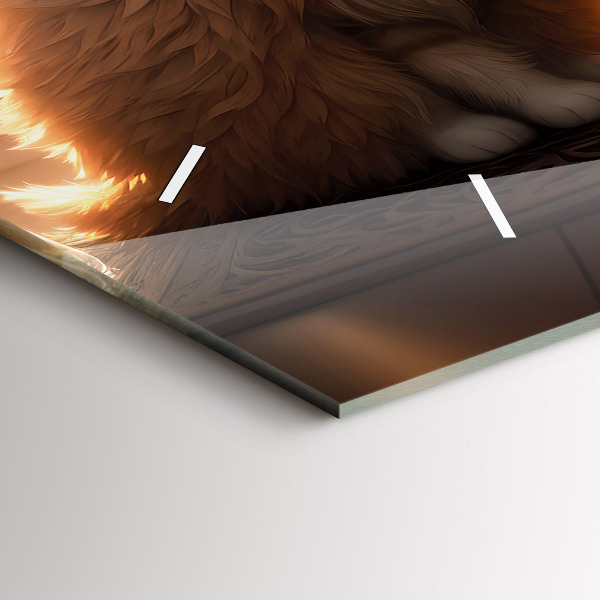 Horizontální skleněné hodiny na stěnu Čtyři kočky na slunci