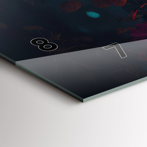 Horizontální skleněné hodiny na stěnu Les a kouzelné houby