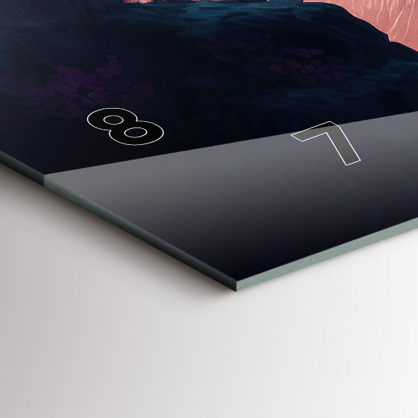 Horizontální skleněné hodiny na stěnu Kouzelný les a pohoří