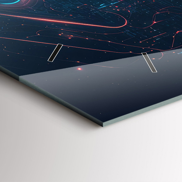 Horizontální skleněné hodiny na stěnu Umělá inteligence