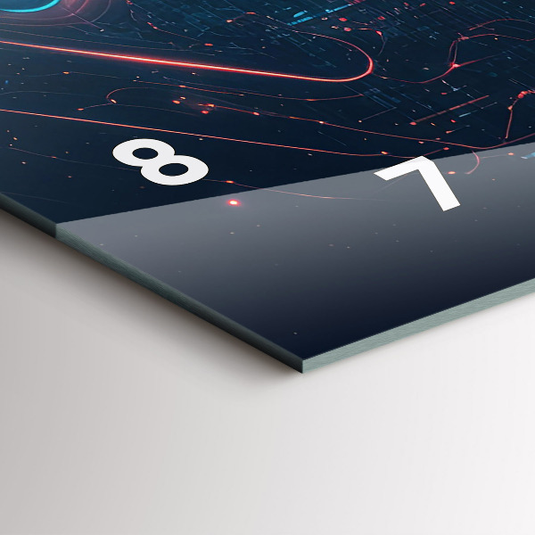 Horizontální skleněné hodiny na stěnu Umělá inteligence