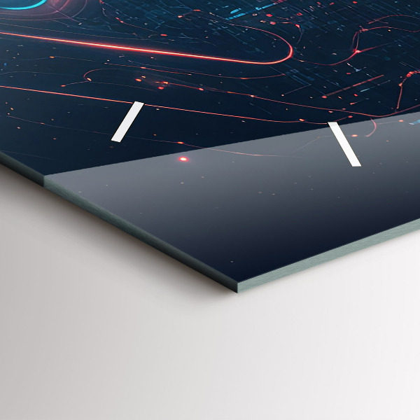 Horizontální skleněné hodiny na stěnu Umělá inteligence