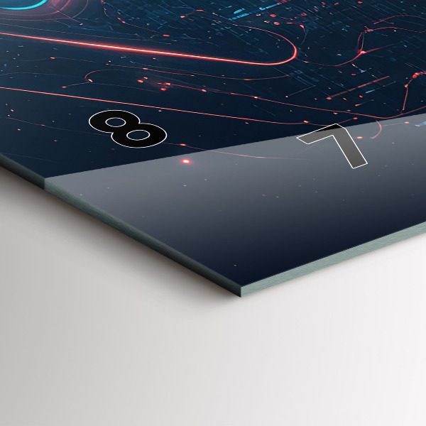 Horizontální skleněné hodiny na stěnu Umělá inteligence