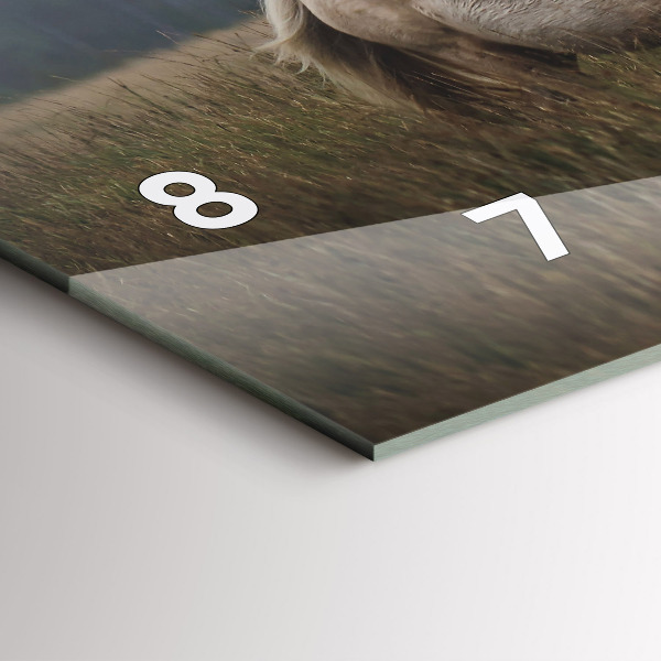 Horizontální skleněné hodiny na stěnu Koně ve cvalu