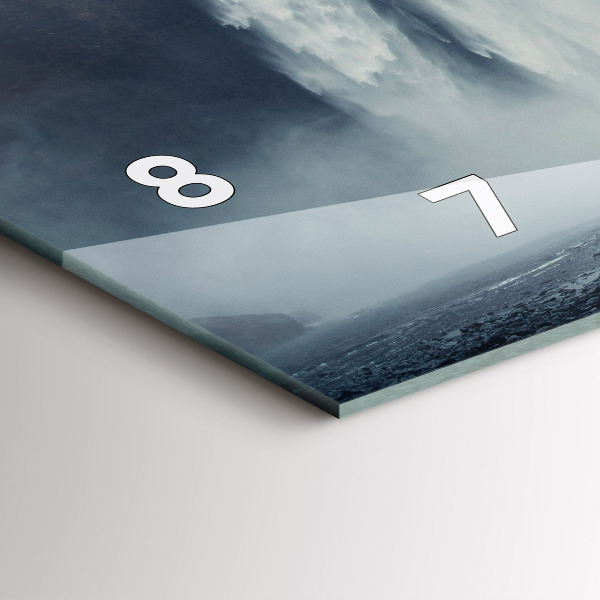 Horizontální skleněné hodiny na stěnu Vodopád Island Krajina