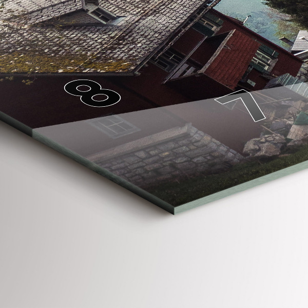 Horizontální skleněné hodiny na stěnu Pohled na hory