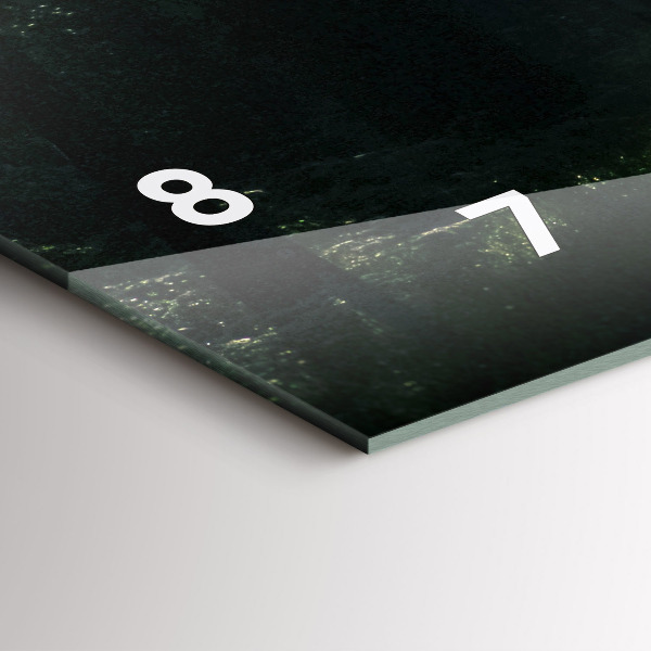 Horizontální skleněné hodiny na stěnu Lesní cesta a pruhy slunce