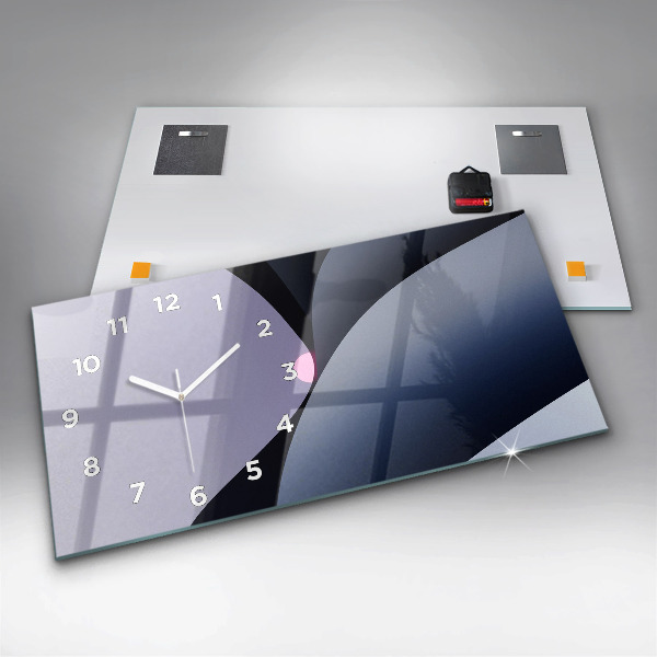 Horizontální hodiny na skle Abstraktní slunce