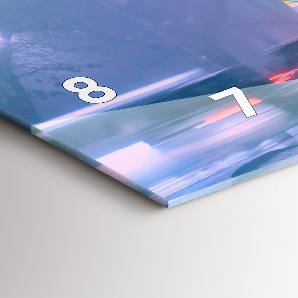 Horizontální hodiny na skle Varšava v mlze