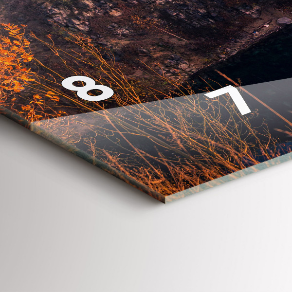 Horizontální skleněné hodiny na stěnu Krakovské jezero Zakrzówek Podzim