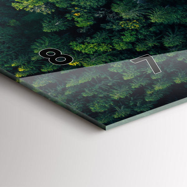 Horizontální skleněné hodiny na stěnu Les z ptačí perspektivy