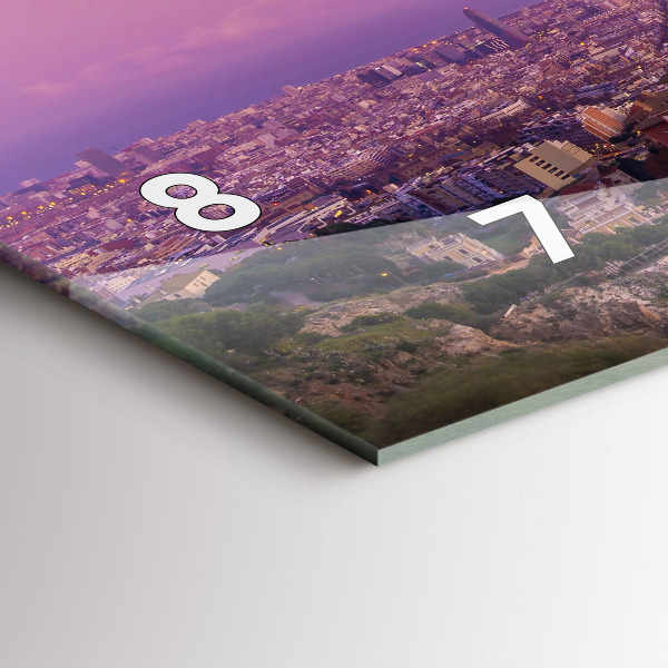 Horizontální skleněné hodiny na stěnu Barcelona Bunkry El Carmel