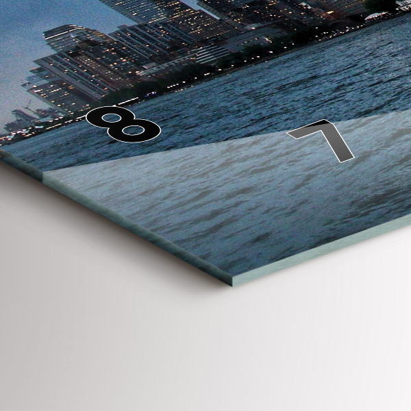 Horizontální skleněné hodiny na stěnu Panorama New Yorku