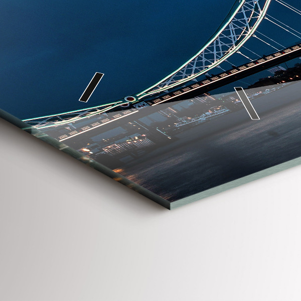 Horizontální skleněné hodiny na stěnu Tower Bridge Londýn v noci