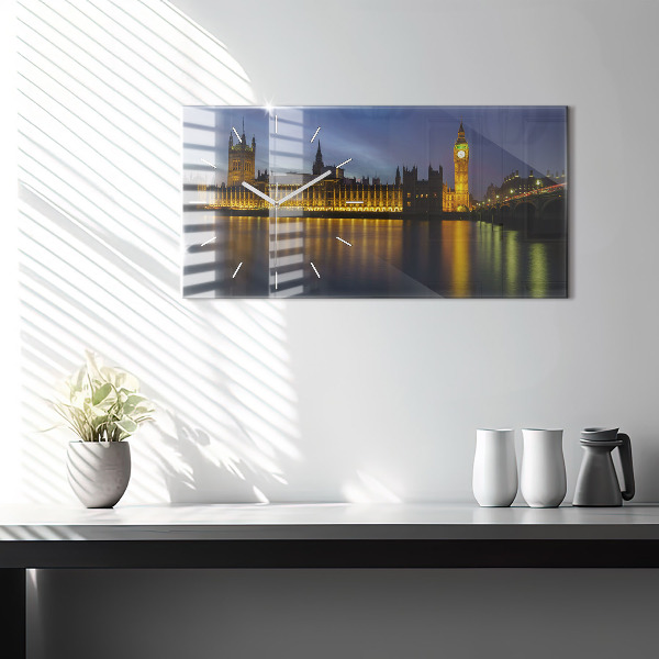 Horizontální skleněné hodiny na stěnu Winchesterský palác v Londýně