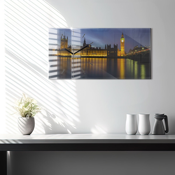 Horizontální skleněné hodiny na stěnu Winchesterský palác v Londýně