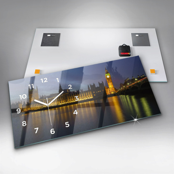 Horizontální skleněné hodiny na stěnu Winchesterský palác v Londýně