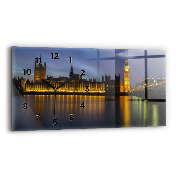 Horizontální skleněné hodiny na stěnu Winchesterský palác v Londýně