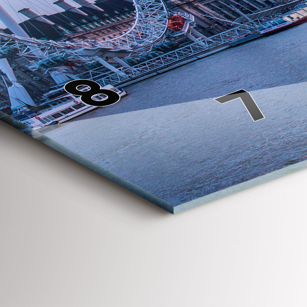 Horizontální skleněné hodiny na stěnu Panorama London Eye