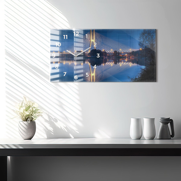 Horizontální hodiny na skle Most Rędziński Wroclaw