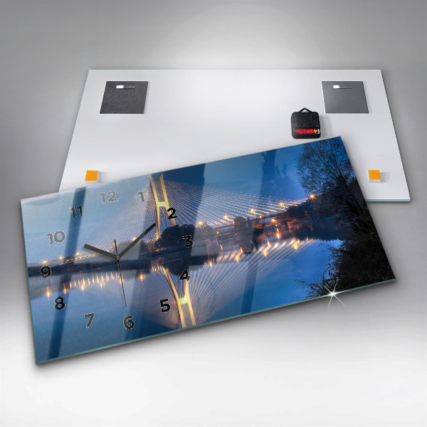 Horizontální hodiny na skle Most Rędziński Wroclaw