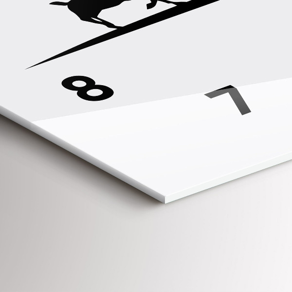 Horizontální skleněné hodiny na stěnu Grafika panoramatu Poznaně