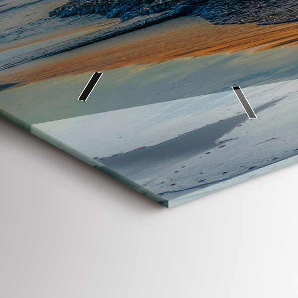 Horizontální skleněné hodiny na stěnu Władysławowo Baltské moře