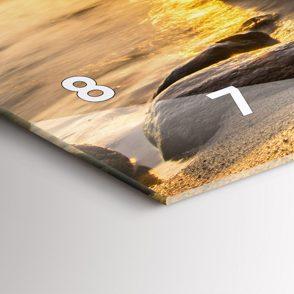 Horizontální skleněné hodiny na stěnu Východ slunce v Baltském moři