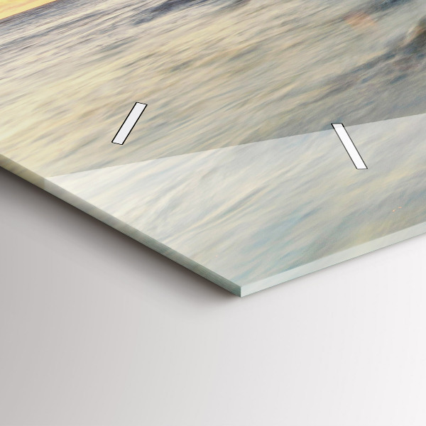 Horizontální hodiny na skle Maják a Baltské moře