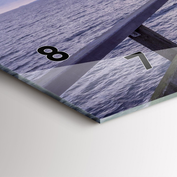 Horizontální skleněné hodiny na stěnu Molo na Baltském moři