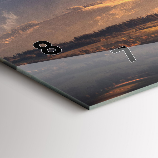 Horizontální skleněné hodiny na stěnu Tatry v zimním panoramatu