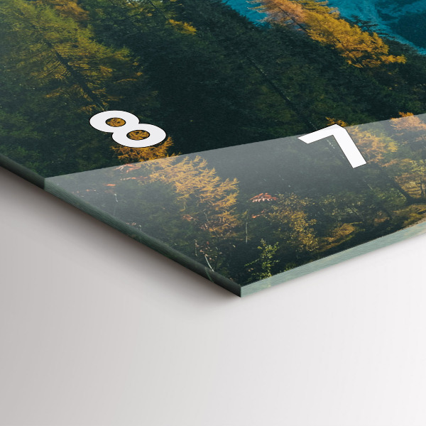 Horizontální skleněné hodiny na stěnu Hory a řeka v Polsku