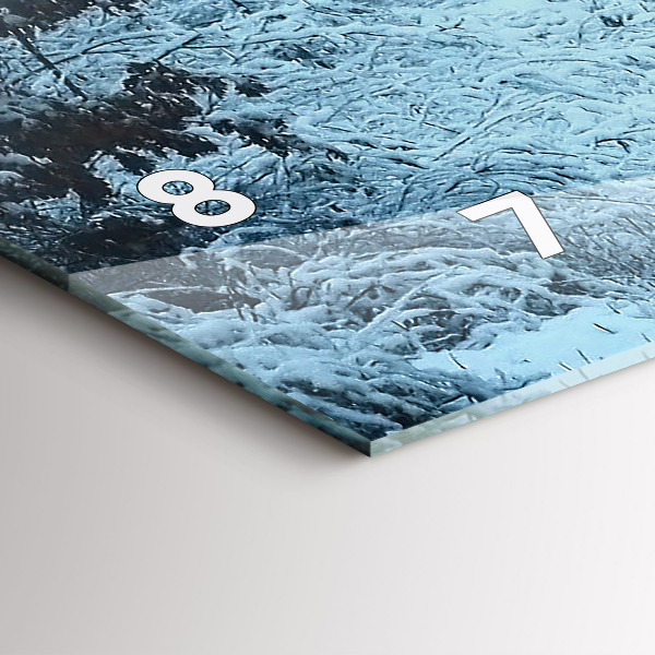 Horizontální skleněné hodiny na stěnu Jeleni na kolejích