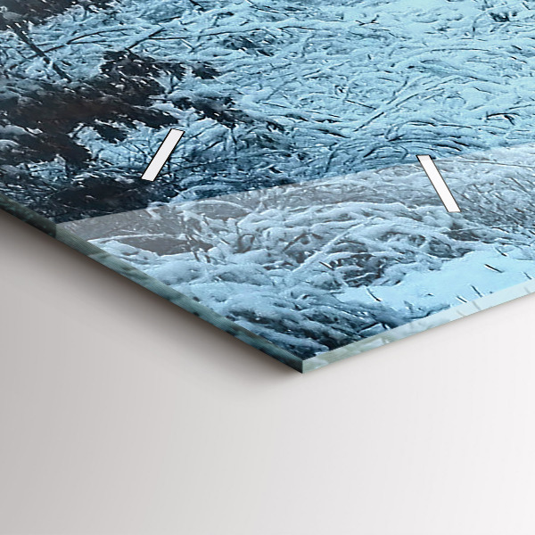 Horizontální skleněné hodiny na stěnu Jeleni na kolejích