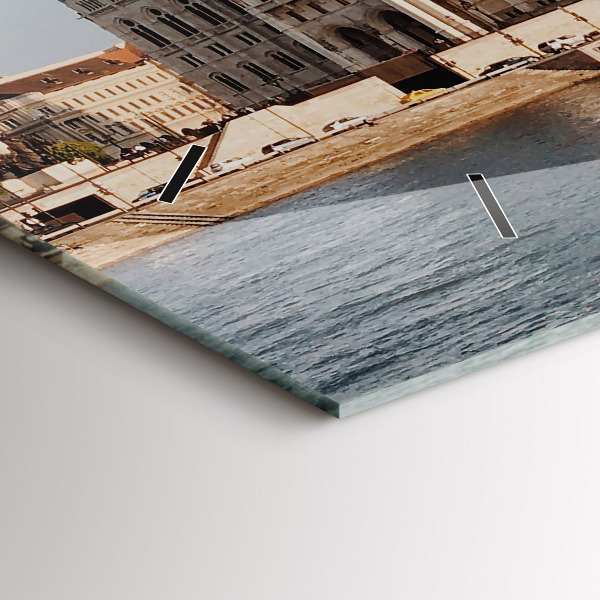 Horizontální skleněné hodiny na stěnu Parlament v Budapešti