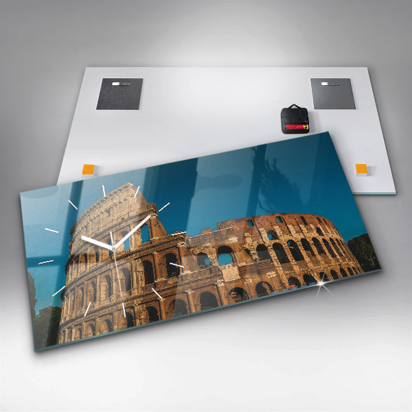 Horizontální skleněné hodiny na stěnu Koloseum v Itálii