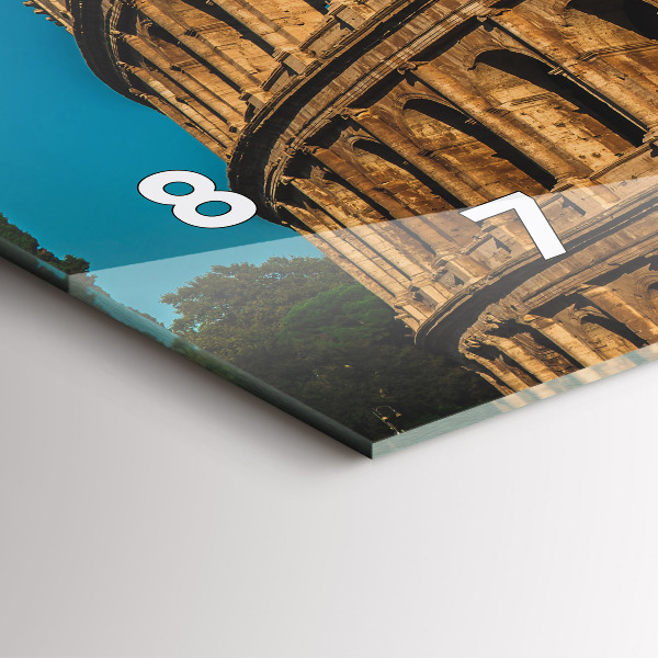 Horizontální skleněné hodiny na stěnu Koloseum v Itálii