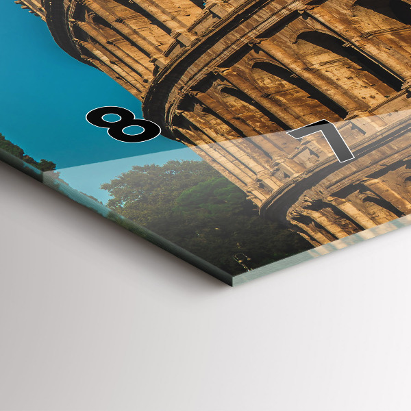 Horizontální skleněné hodiny na stěnu Koloseum v Itálii