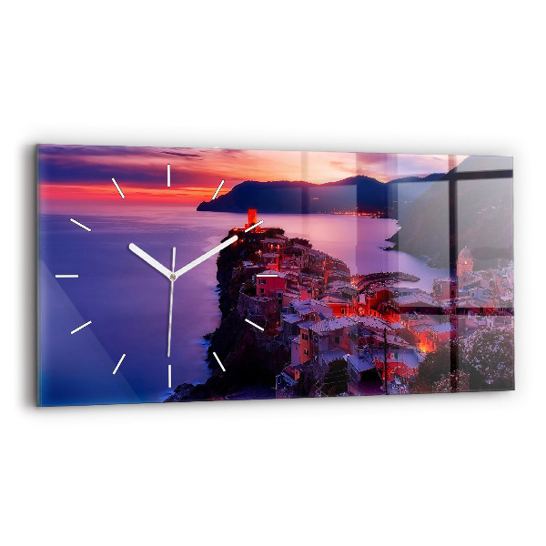 Horizontální skleněné hodiny na stěnu Titulky vzpomínek