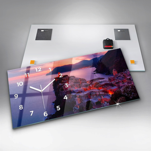 Horizontální skleněné hodiny na stěnu Titulky vzpomínek